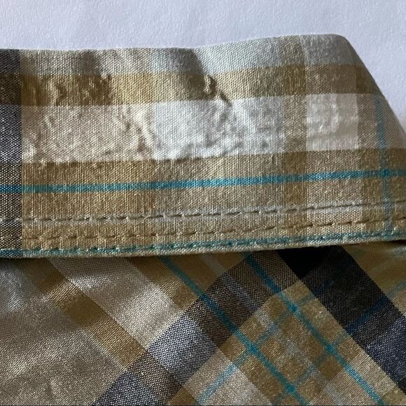 PLATINI Western Plaid Shirt w/Snap Buttons Navy/Khaki Medium - Picture 10 of 10